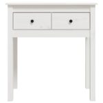 Table console Blanc 70x35x75 cm Bois massif de pin – Image 4