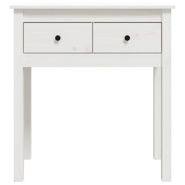 Table console Blanc 70x35x75 cm Bois massif de pin – Image 4
