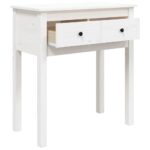 Table console Blanc 70x35x75 cm Bois massif de pin – Image 5