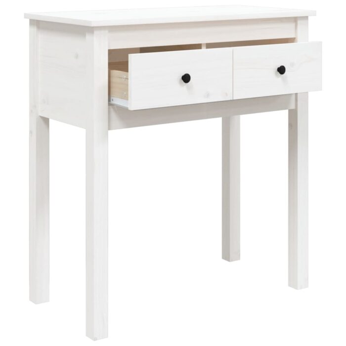 Table console Blanc 70x35x75 cm Bois massif de pin – Image 5