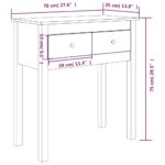 Table console Blanc 70x35x75 cm Bois massif de pin – Image 8