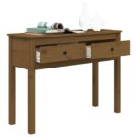 Table console Marron miel 100x35x75 cm Bois massif de pin – Image 3