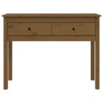 Table console Marron miel 100x35x75 cm Bois massif de pin – Image 4