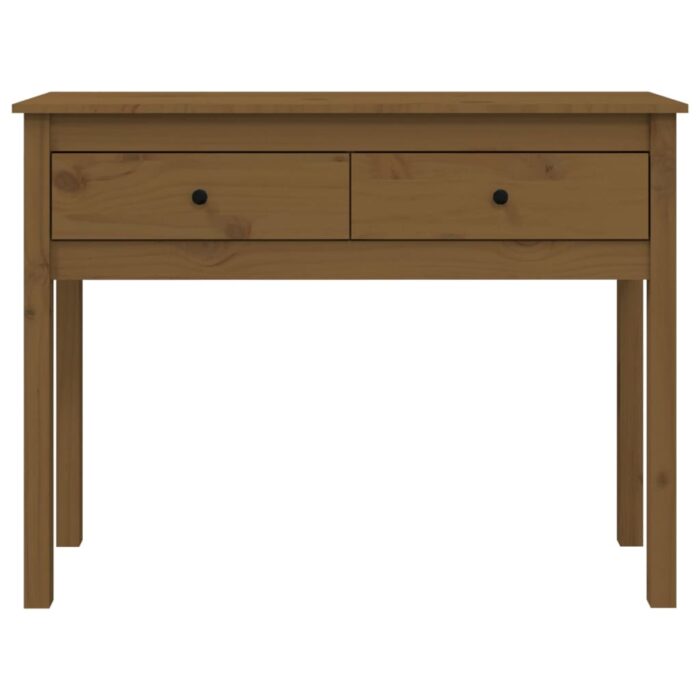 Table console Marron miel 100x35x75 cm Bois massif de pin – Image 4