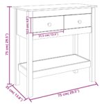 Table console Blanc 75x35x75 cm Bois massif de pin – Image 8