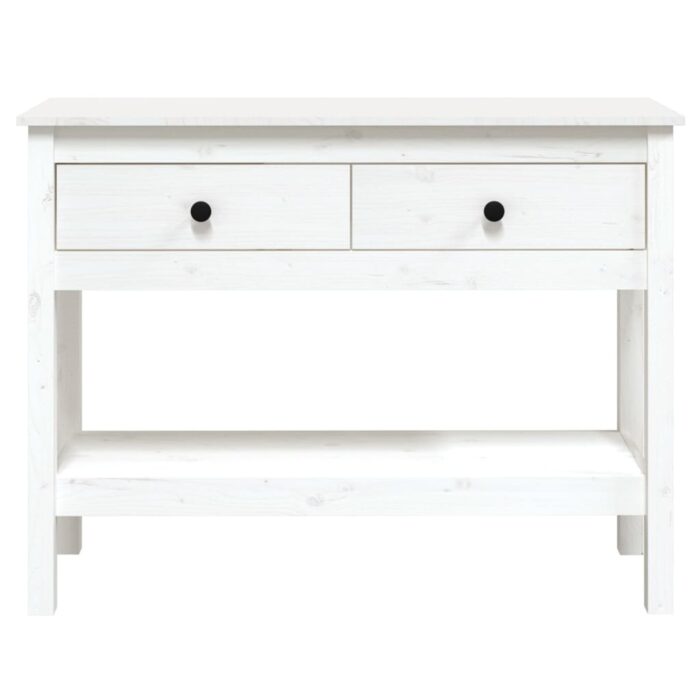 Table console Blanc 100x35x75 cm Bois massif de pin – Image 4