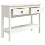 Table console Blanc 100x35x75 cm Bois massif de pin – Image 5