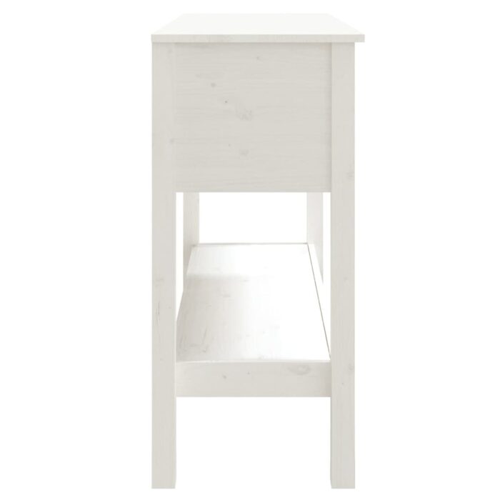 Table console Blanc 100x35x75 cm Bois massif de pin – Image 6