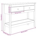 Table console Blanc 100x35x75 cm Bois massif de pin – Image 8