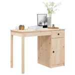 Bureau 100x50x75 cm Bois massif de pin – Image 2