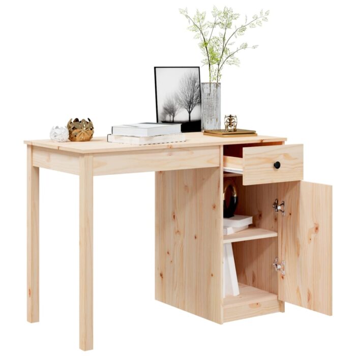 Bureau 100x50x75 cm Bois massif de pin – Image 3