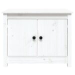 Table basse Blanc 71x49x55 cm Bois massif de pin – Image 4
