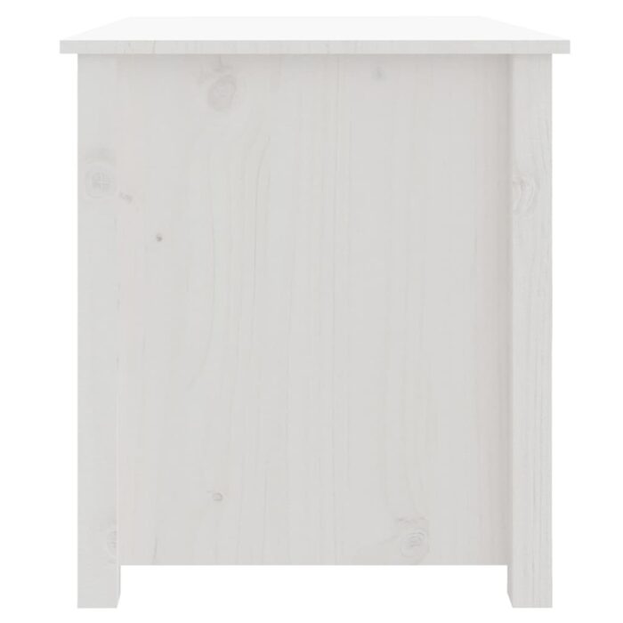 Table basse Blanc 71x49x55 cm Bois massif de pin – Image 6