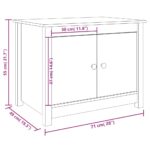 Table basse Blanc 71x49x55 cm Bois massif de pin – Image 9
