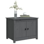 Table basse Gris 71x49x55 cm Bois massif de pin – Image 2