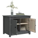 Table basse Gris 71x49x55 cm Bois massif de pin – Image 3