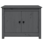 Table basse Gris 71x49x55 cm Bois massif de pin – Image 4