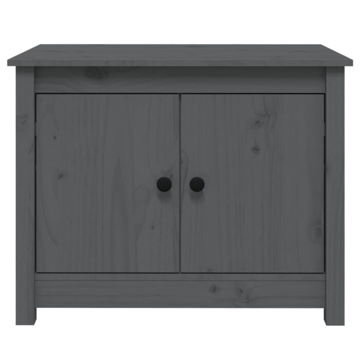 Table basse Gris 71x49x55 cm Bois massif de pin – Image 4