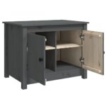 Table basse Gris 71x49x55 cm Bois massif de pin – Image 5