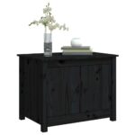 Table basse Noir 71x49x55 cm Bois massif de pin – Image 2