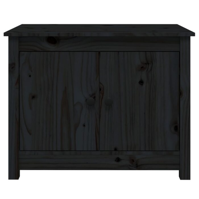 Table basse Noir 71x49x55 cm Bois massif de pin – Image 4