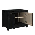 Table basse Noir 71x49x55 cm Bois massif de pin – Image 5