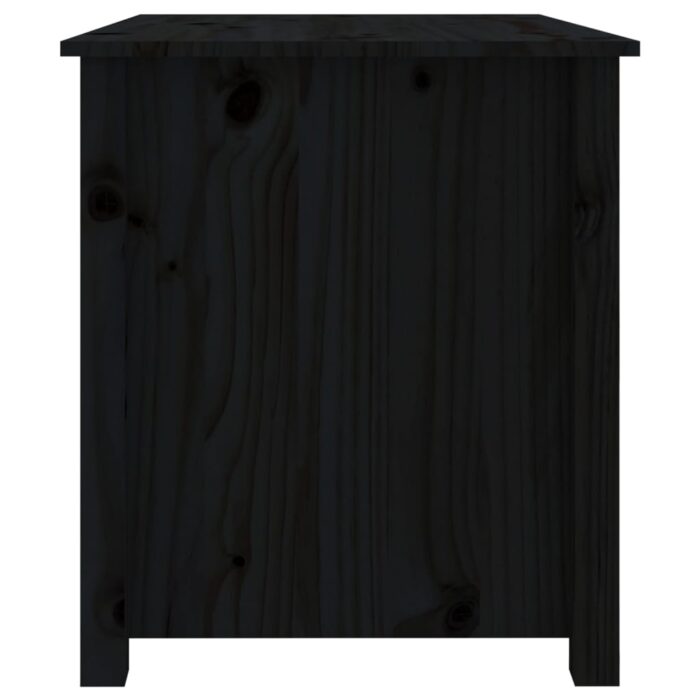 Table basse Noir 71x49x55 cm Bois massif de pin – Image 6
