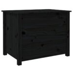 Table basse Noir 71x49x55 cm Bois massif de pin – Image 7