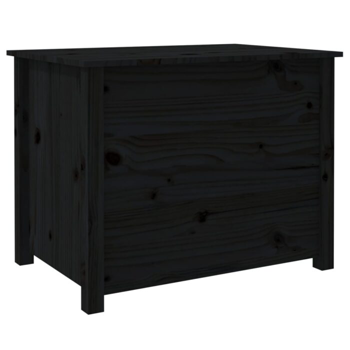 Table basse Noir 71x49x55 cm Bois massif de pin – Image 7