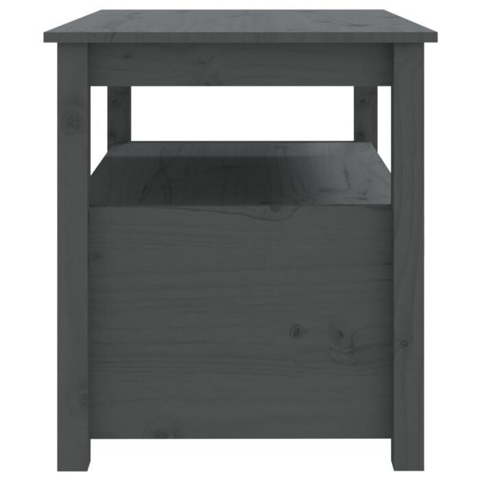Table basse Gris 71x49x55 cm Bois massif de pin – Image 6