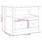 Table basse Gris 71x49x55 cm Bois massif de pin – Image 9