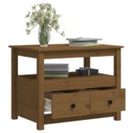 Table basse Marron miel 71x49x55 cm Bois massif de pin – Image 3