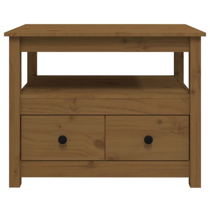 Table basse Marron miel 71x49x55 cm Bois massif de pin – Image 4