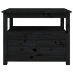 Table basse Noir 71x49x55 cm Bois massif de pin – Image 4