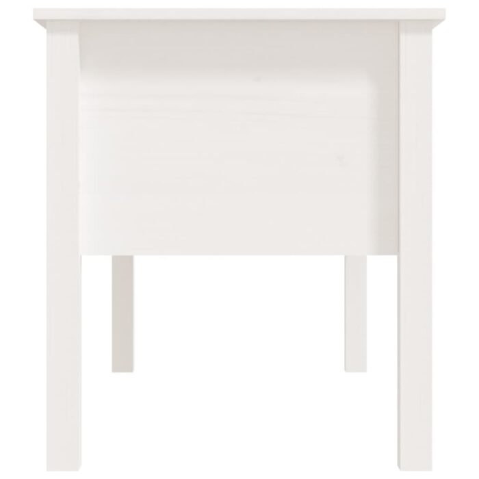 Table basse Blanc 102x49x55 cm Bois massif de pin – Image 5