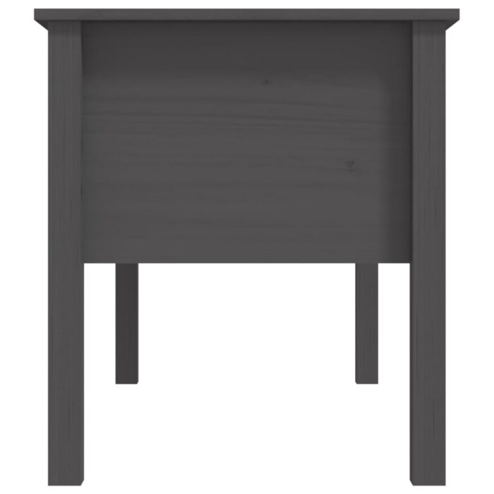 Table basse Gris 102x49x55 cm Bois massif de pin – Image 5