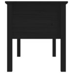 Table basse Noir 102x49x55 cm Bois massif de pin – Image 5