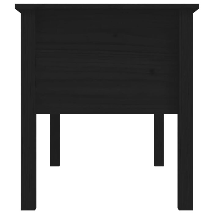Table basse Noir 102x49x55 cm Bois massif de pin – Image 5