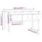 Table basse Noir 102x49x55 cm Bois massif de pin – Image 7