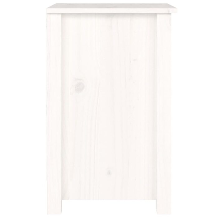 Tables de chevet 2 pcs Blanc 40x35x55 cm Bois de pin solide – Image 3