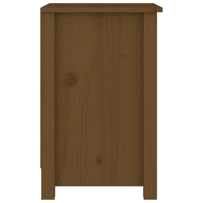 Table de chevet Marron miel 40x35x55 cm Bois de pin solide – Image 2