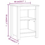 Table de chevet Marron miel 40x35x55 cm Bois de pin solide – Image 4