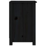 Table de chevet Noir 40x35x55 cm Bois de pin solide – Image 2
