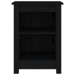 Tables de chevet 2 pcs Noir 40x35x55 cm Bois de pin solide – Image 2