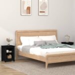 Tables de chevet 2 pcs Noir 40x35x55 cm Bois de pin solide – Image 5