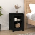 Tables de chevet 2 pcs Noir 40x35x55 cm Bois de pin solide – Image 6