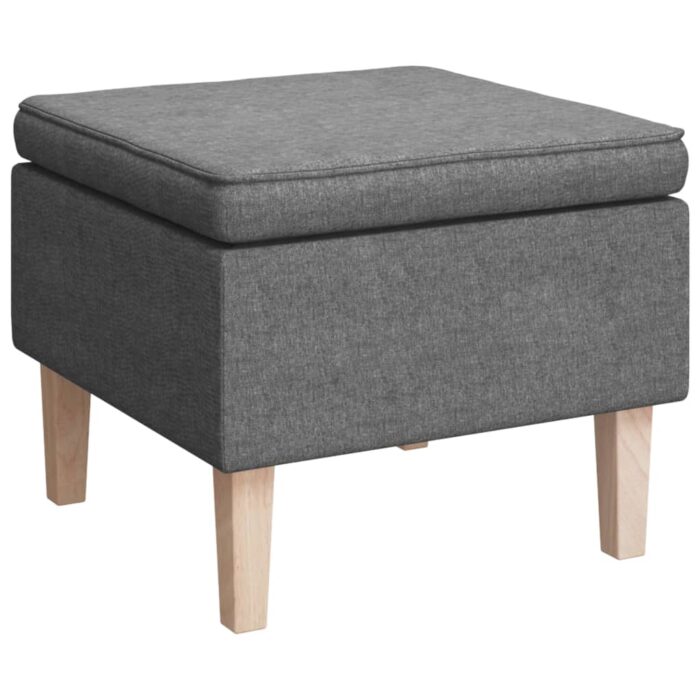 Fauteuil avec pieds à bascule et tabouret Gris clair Tissu – Image 3