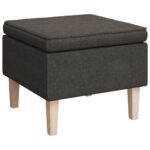 Fauteuil avec pieds à bascule et tabouret Gris foncé Tissu – Image 3