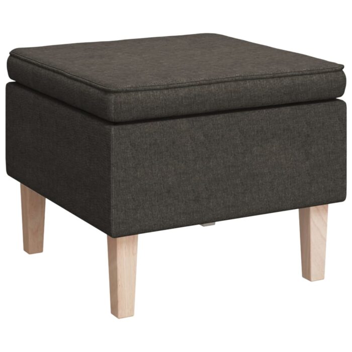 Fauteuil avec pieds à bascule et tabouret Gris foncé Tissu – Image 3