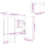 Armoire à miroir LED Sonoma gris 60x12x45 cm Bois d'ingénierie – Image 12